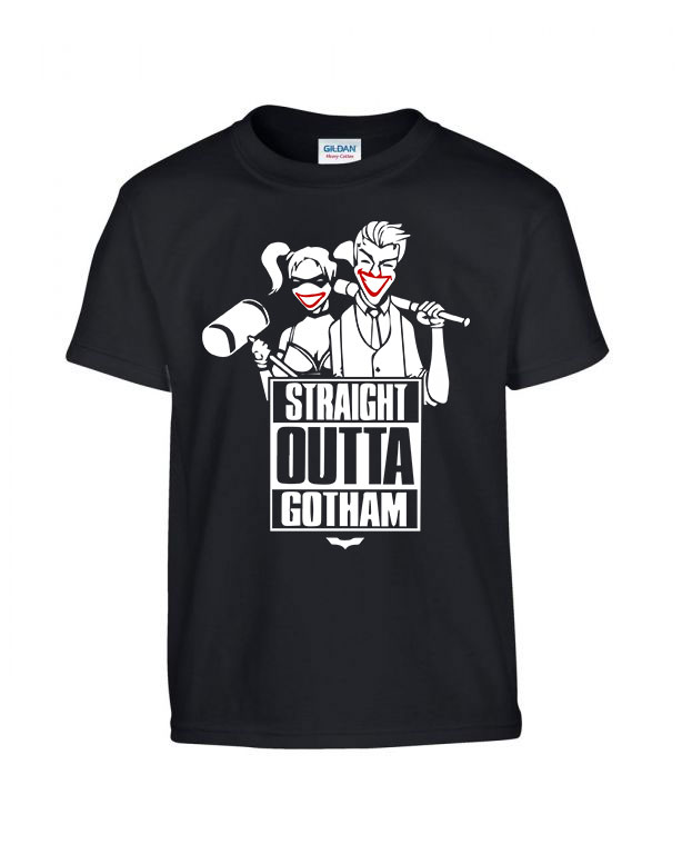 joker harley quinn gotham Fekete Gyerek Póló