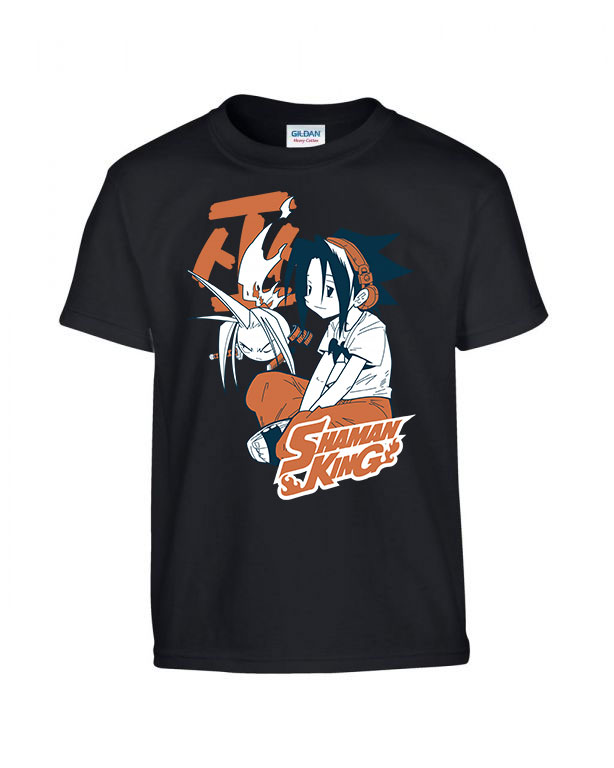 shaman king sámán király Fekete Gyerek Póló