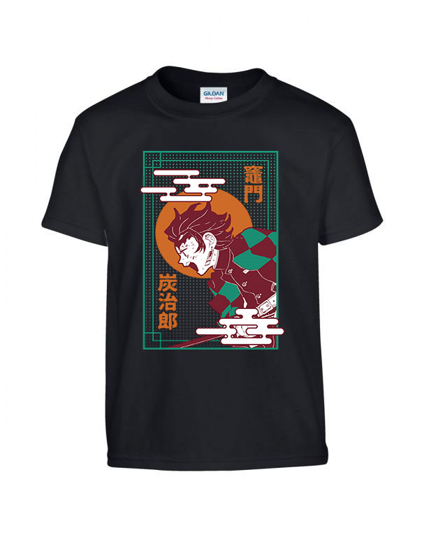 demon slayer tanjiro Fekete Gyerek Póló