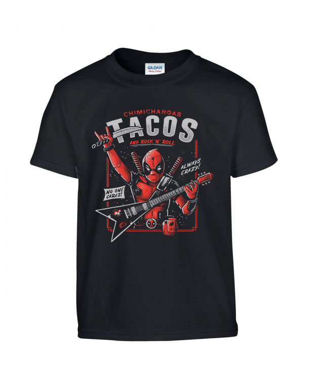 deadpool tacos chimichanga Fekete Gyerek Póló