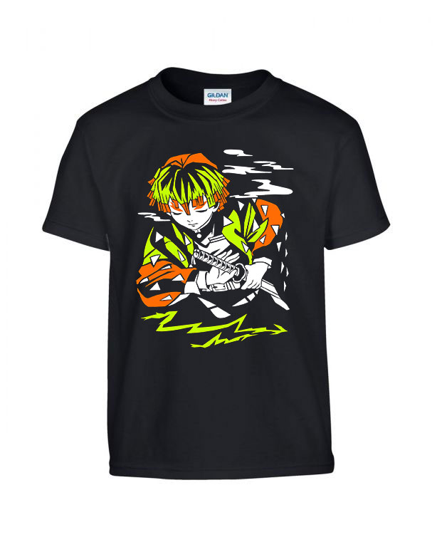 zenitsu demon slayer Fekete Gyerek Póló
