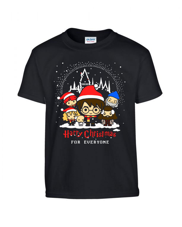 harry potter karácsony Fekete Gyerek Póló