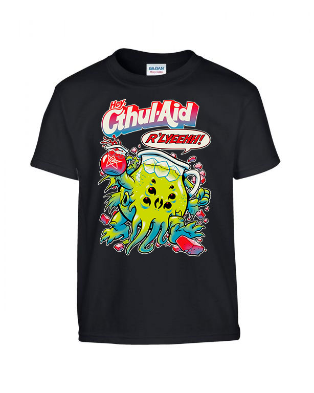 cthulhu chutulu hp lovecraft kool aid Fekete Gyerek Póló