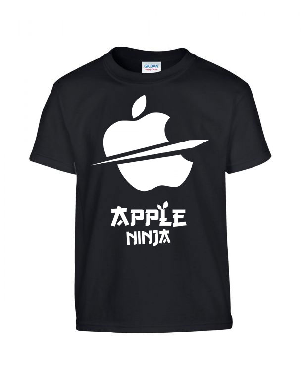apple ninja Fekete Gyerek Póló