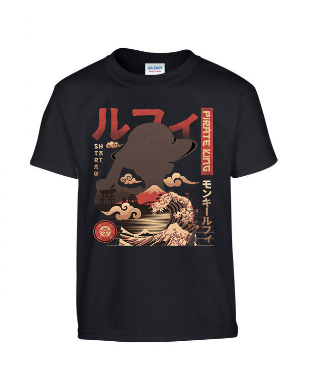 one piece pirate king monkey d  Fekete Gyerek Póló
