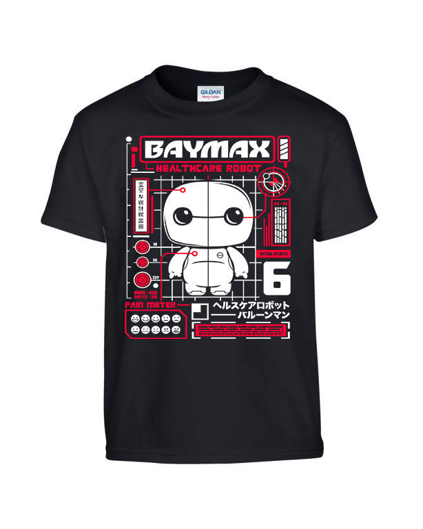 Baymax Fekete Gyerek Póló