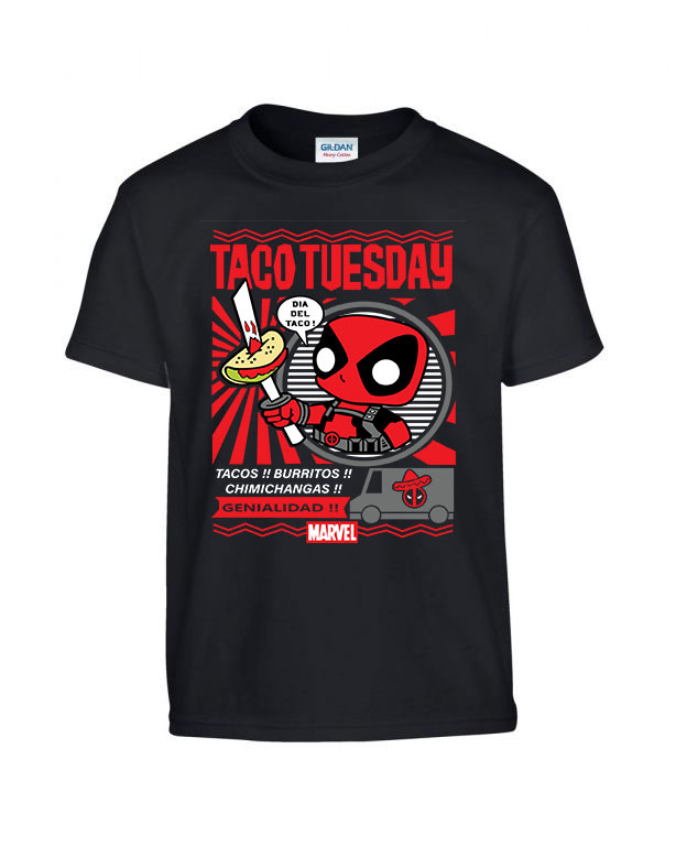 taco tuesday deadpool Fekete Gyerek Póló