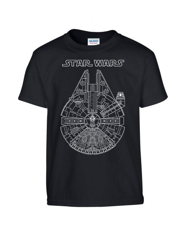 star wars ezeréves sólyom Fekete Gyerek Póló