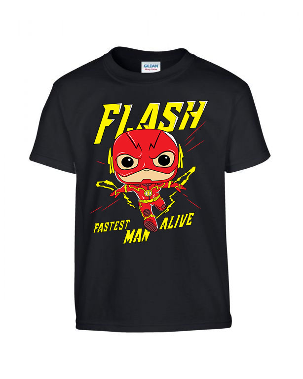 chibi flash Fekete Gyerek Póló