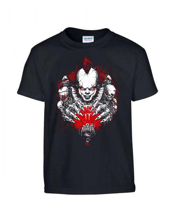pennywise stephen king at it Fekete Gyerek Póló
