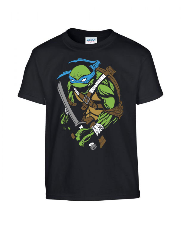 leonardo tini ninja teknőcök tmnt Fekete Gyerek Póló