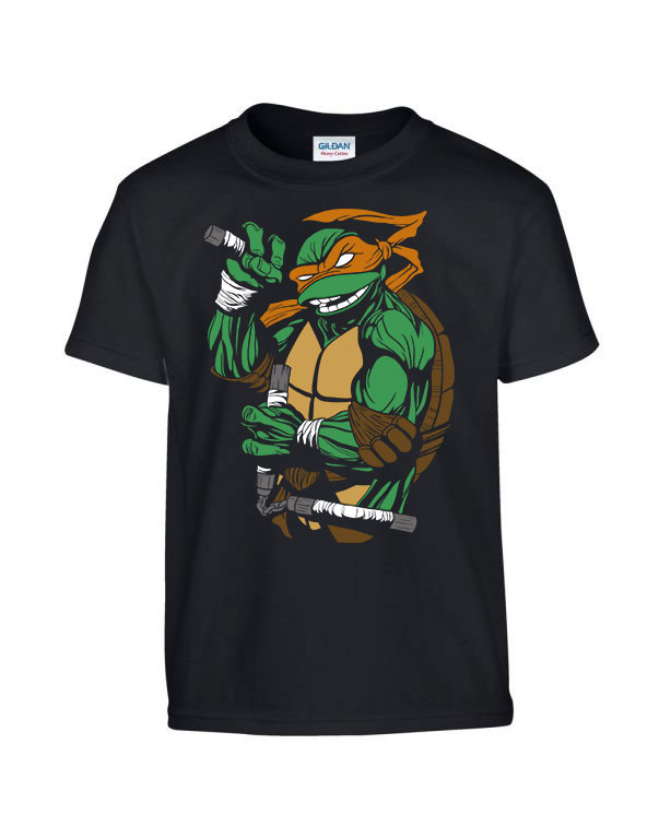 Michelangelo tini ninja teknőcök tmnt Fekete Gyerek Póló