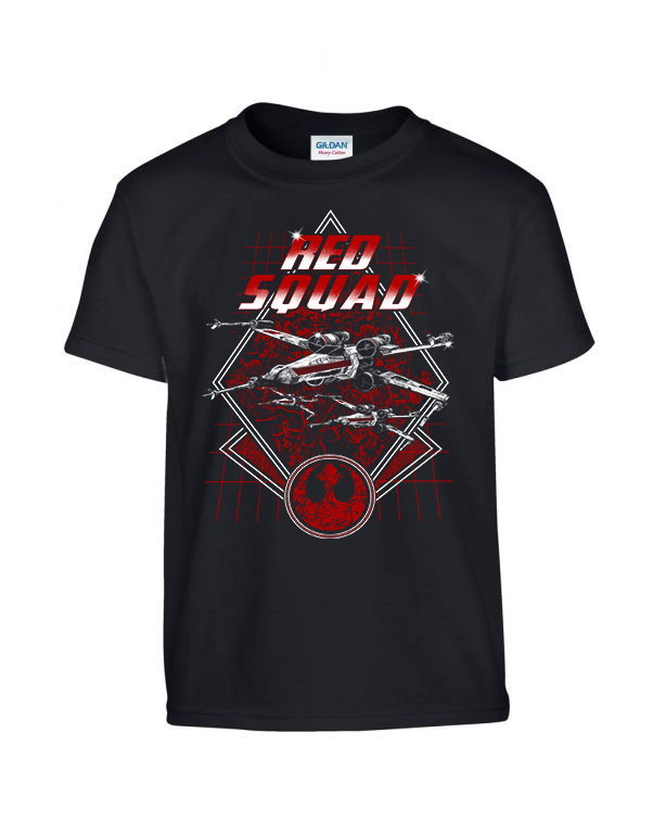 star wars red squad x-szárnyú Fekete Gyerek Póló