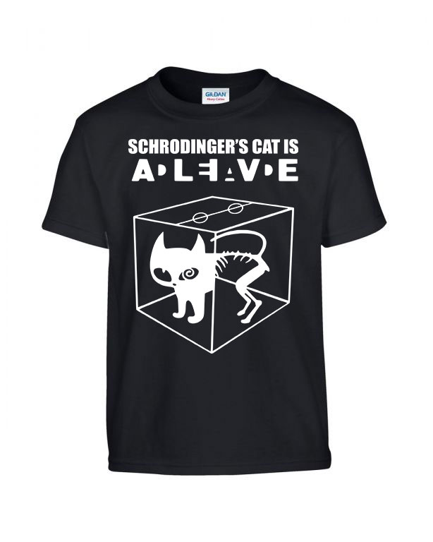 Schrödinger Macskája Fekete Gyerek Póló