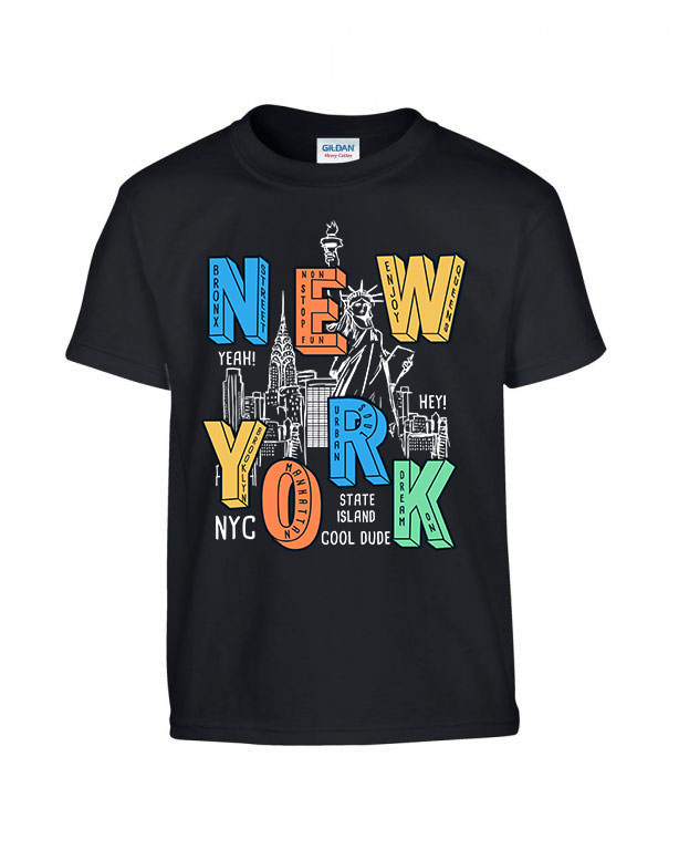 new york usa nyc Fekete Gyerek Póló
