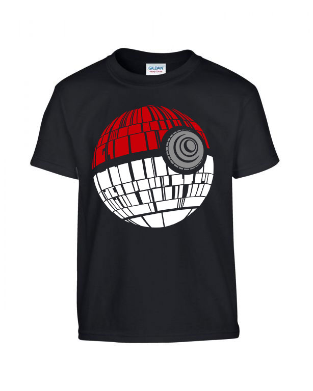 Pokemon Death Star Halálcsillag Pokelabda Fekete Gyerek Póló