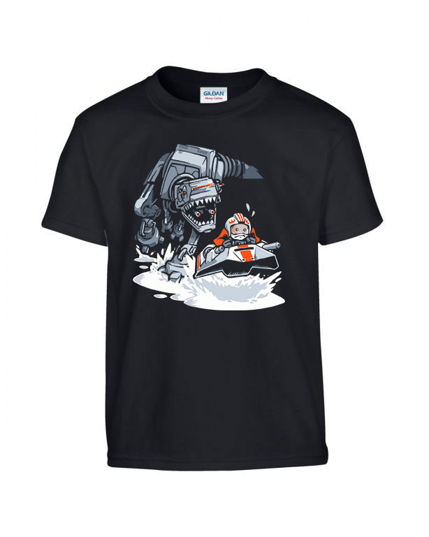 Star Wars Jurrasic Park atat humor Fekete Gyerek Póló