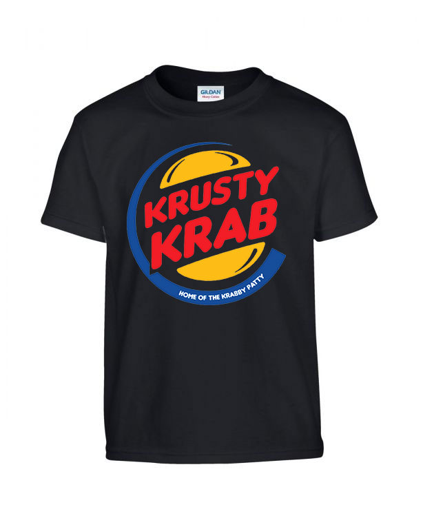 herkentyű burger krusty krab Fekete Gyerek Póló