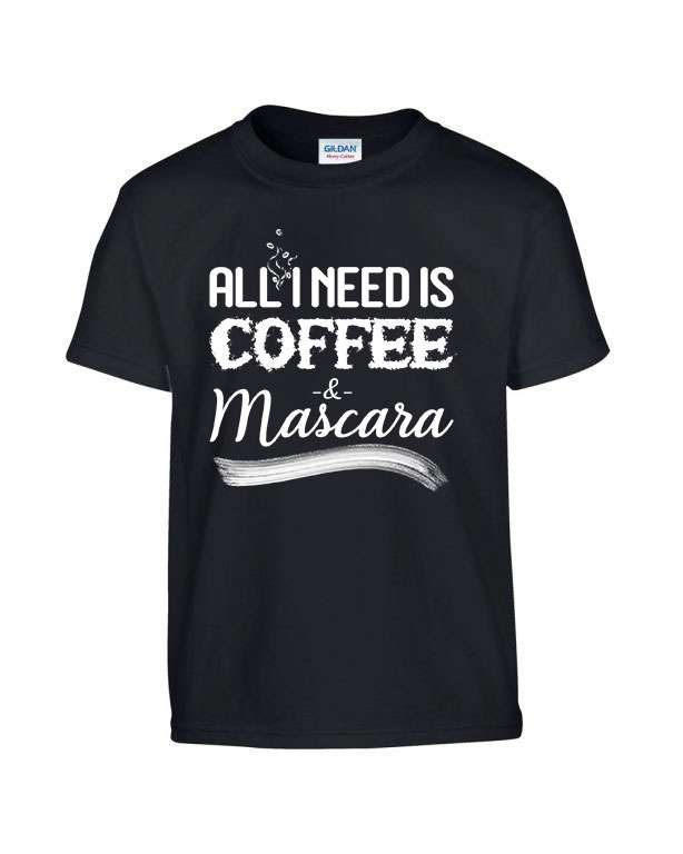 kávé mascara coffee Fekete Gyerek Póló