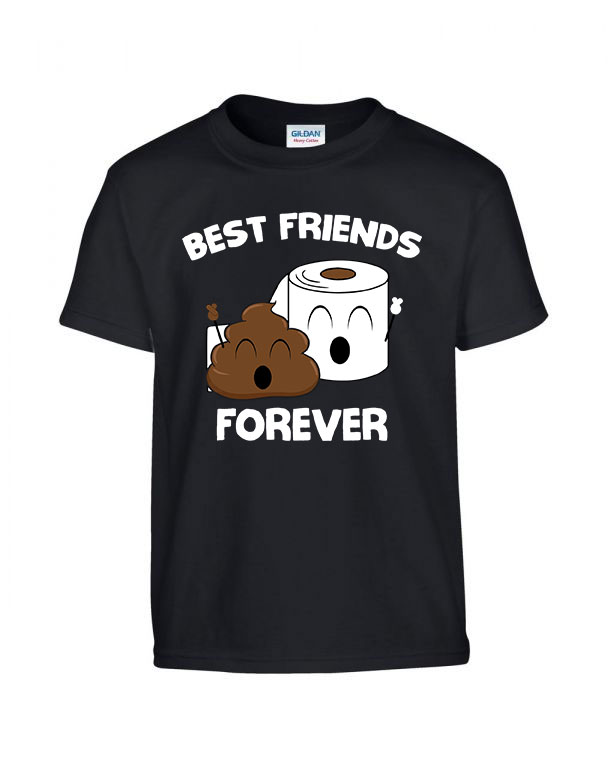 bff best friends kaki kaka wc papír Fekete Gyerek Póló