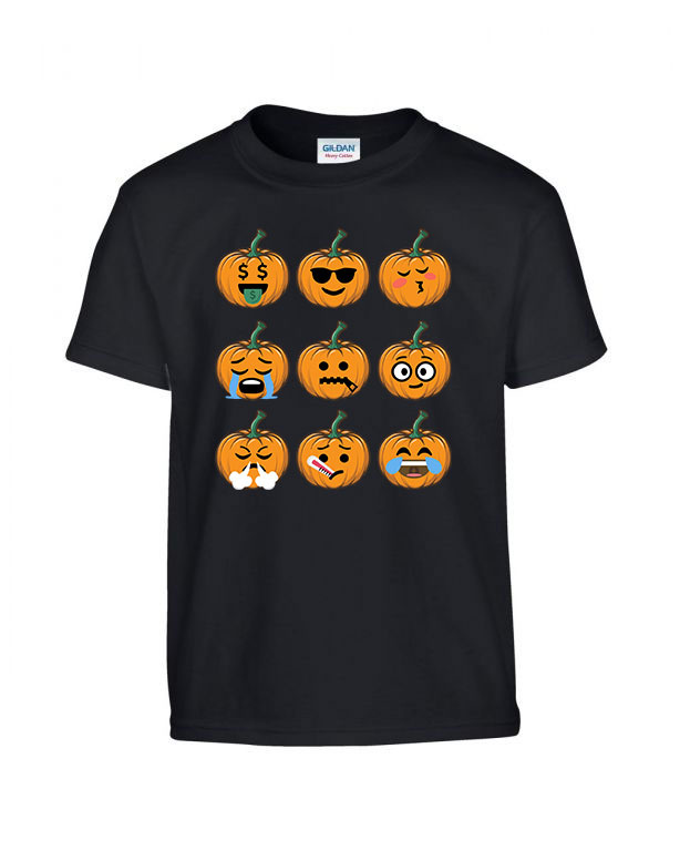 emoji tök halloween Fekete Gyerek Póló