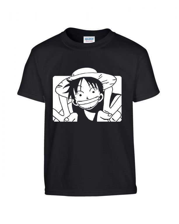 one piece monkey d Fekete Gyerek Póló