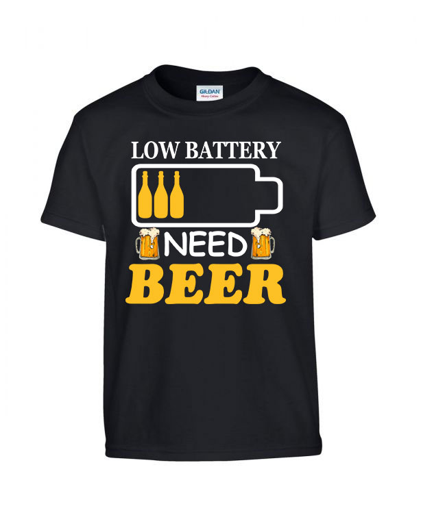 sör battery humor Fekete Gyerek Póló