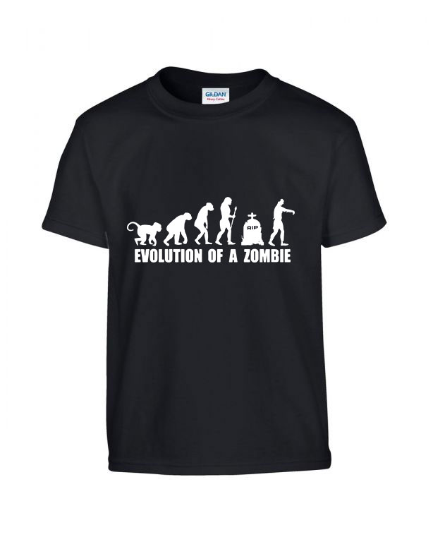 zombi humor evolúció Fekete Gyerek Póló