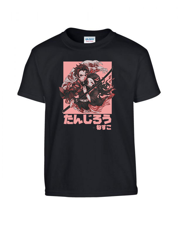 demon slayer tanjiro nezuko Fekete Gyerek Póló