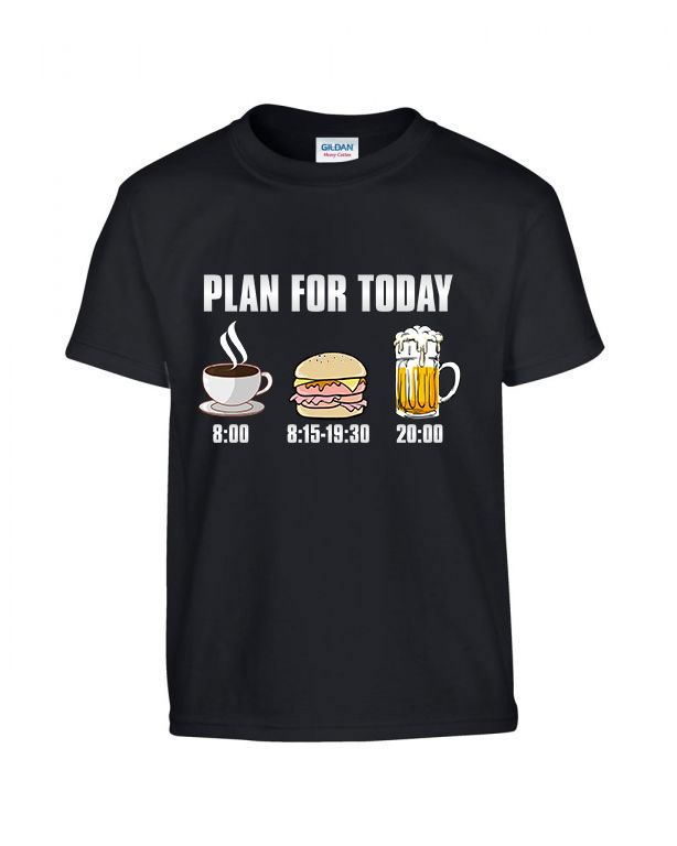 kávé sör hamburger plan Fekete Gyerek Póló