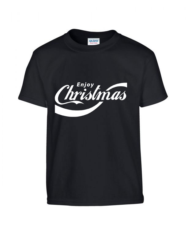 enjoy christmas karácsony Fekete Gyerek Póló