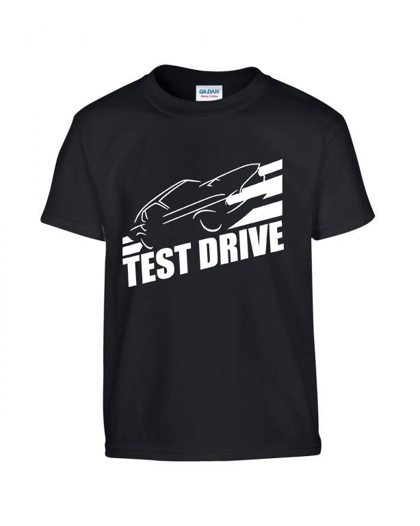 test drive autós autó kocsi Fekete Gyerek Póló