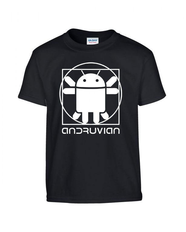android Vitruviu Fekete Gyerek Póló