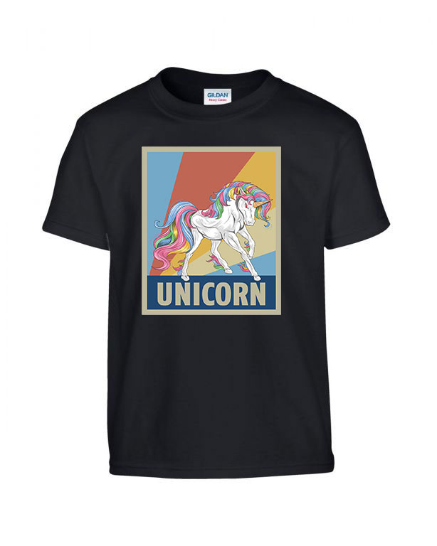 unikornis unicorn Fekete Gyerek Póló