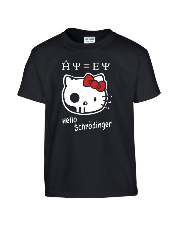 hello schrödinger macskája Fekete Gyerek Póló