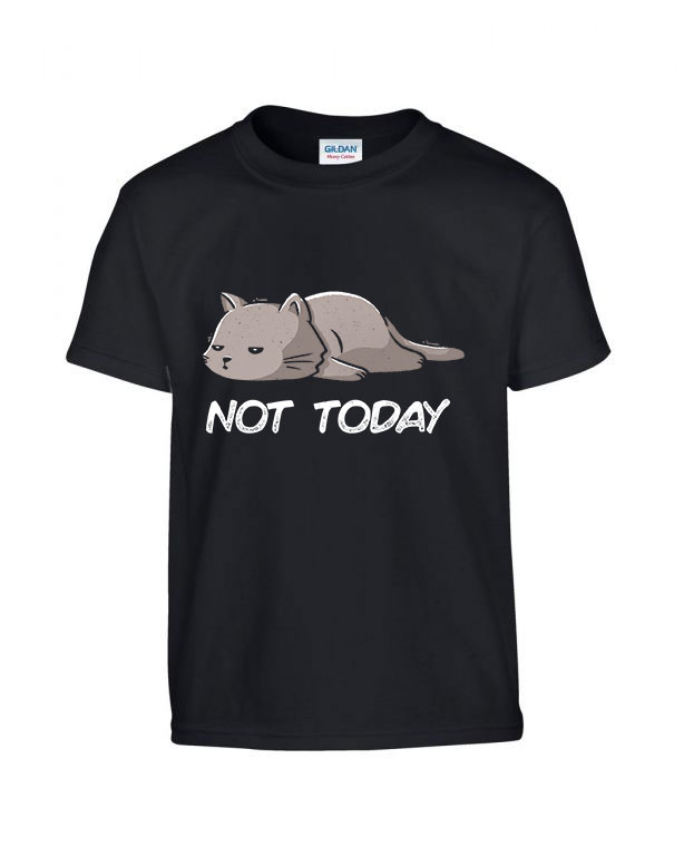 not today alvós cica cicás macska macskás Fekete Gyerek Póló