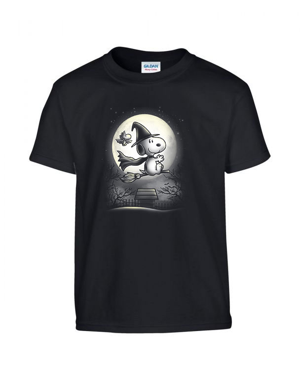 snoopy halloween Fekete Gyerek Póló