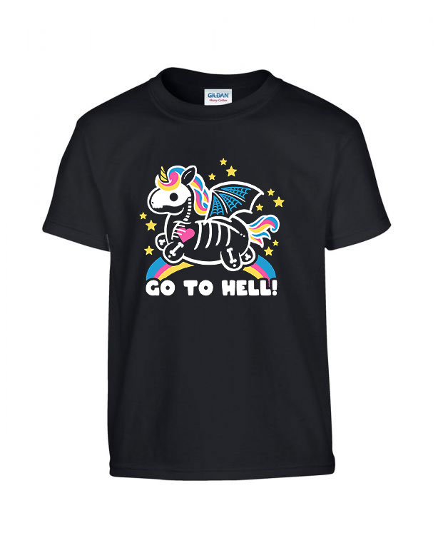 go to hell Fekete Gyerek Póló