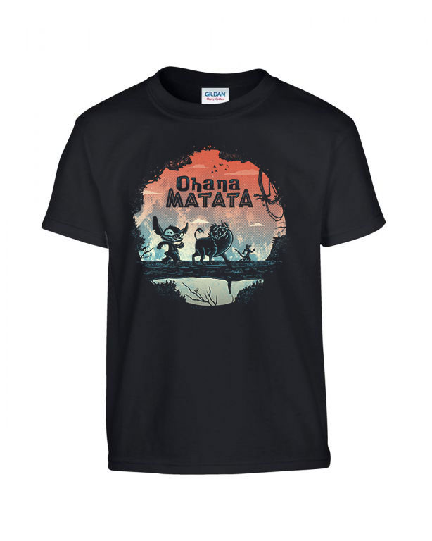 ohana matata timon pumba stitch Fekete Gyerek Póló