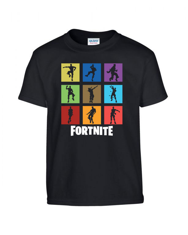 Fortntie emotok Fekete Gyerek Póló