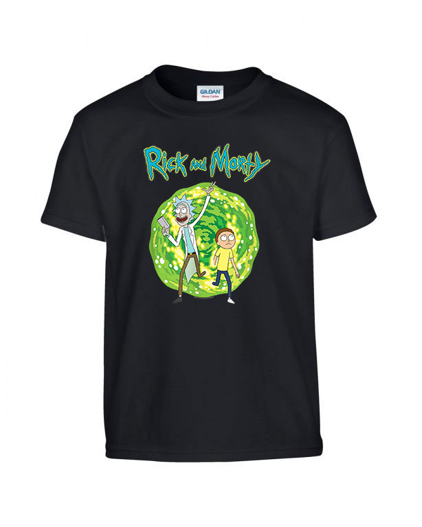 rick and morty Fekete Gyerek Póló