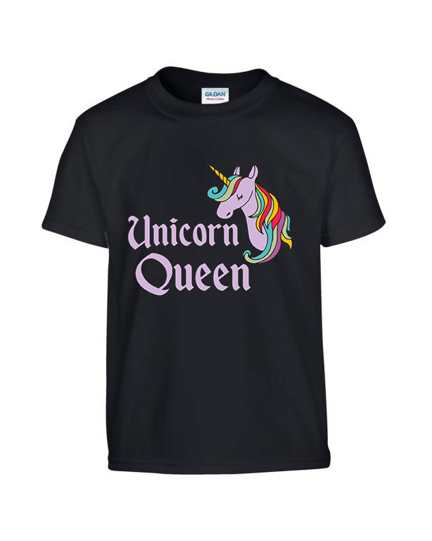 unikornis queen Fekete Gyerek Póló