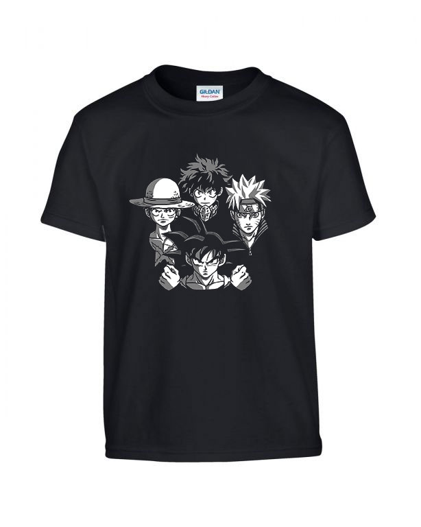 dragon ball naruto one piece hősakadémia my hero academy Fekete Gyerek Póló