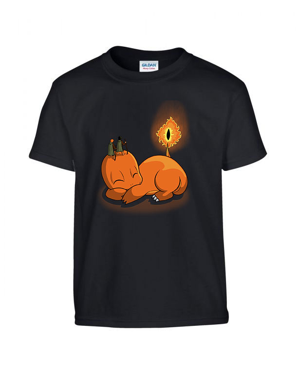 Charmander chauron gyűrűk ura Fekete Gyerek Póló