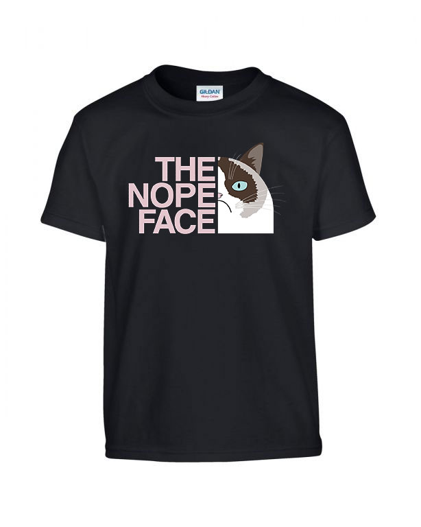 The Nope Face macska macskás cica cicás Fekete Gyerek Póló