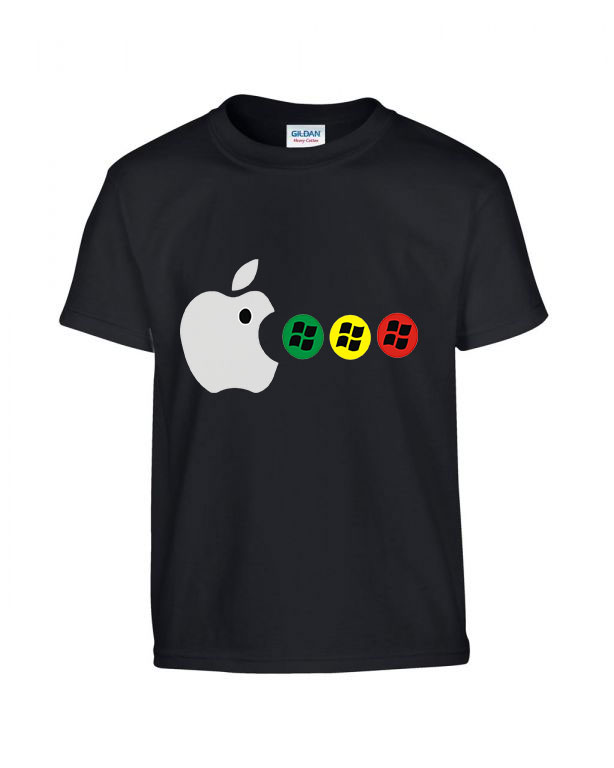 apple windows Fekete Gyerek Póló