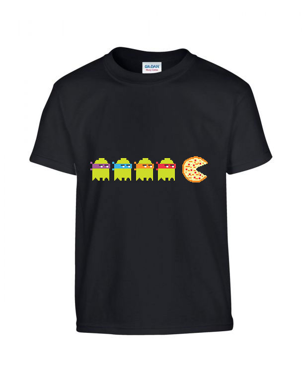 tini ninja teknőcök pac man Fekete Gyerek Póló