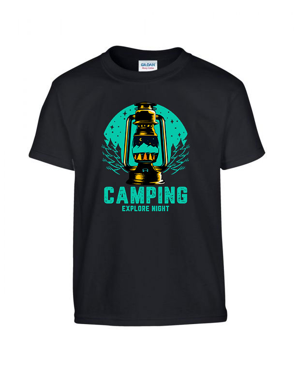 kemping kempingezés camping Fekete Gyerek Póló