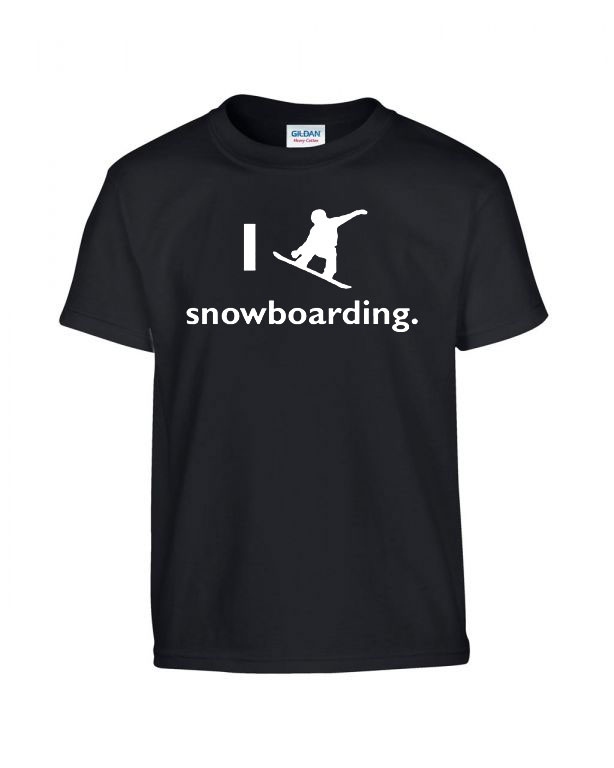 i love snowboard Fekete Gyerek Póló