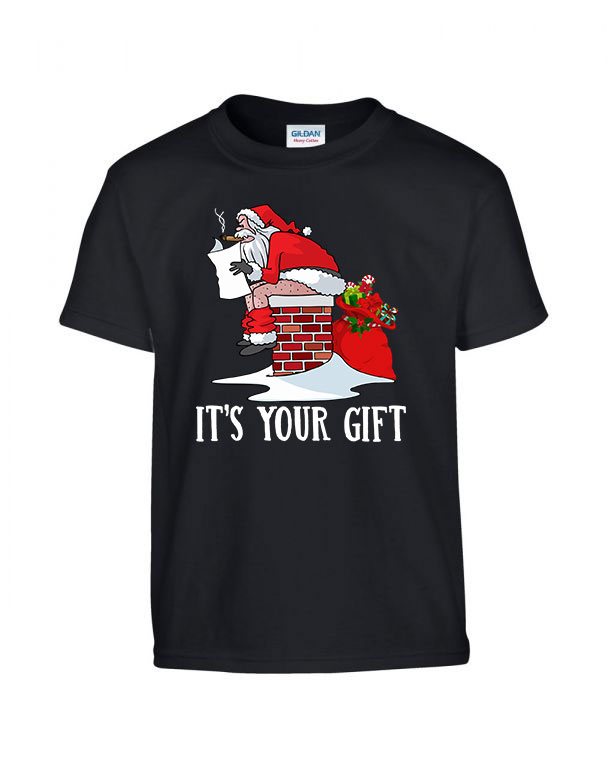 gonosz mikulás santa claus humor karácsony Fekete Gyerek Póló